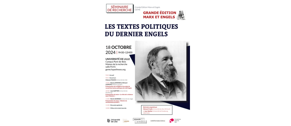 Les textes politiques du dernier Engels, 18 octobre 2024