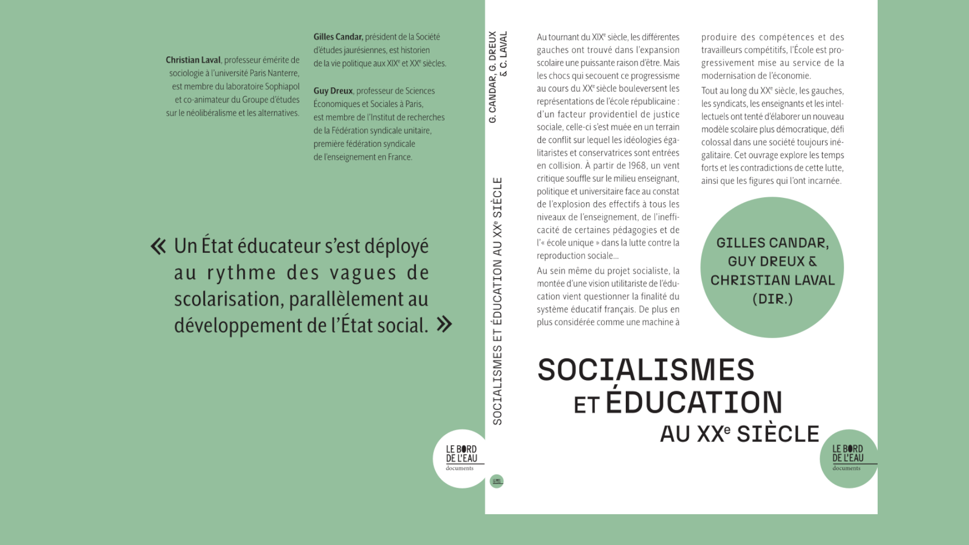 Socialismes et éducation au XXe siècle, le 14 oct. à 18h