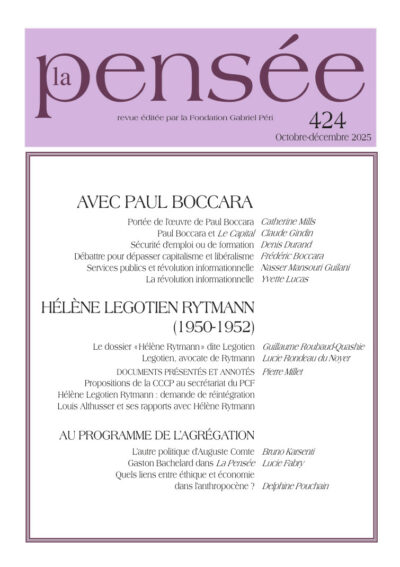 La Pensée n°424 - Avec Paul Boccara
